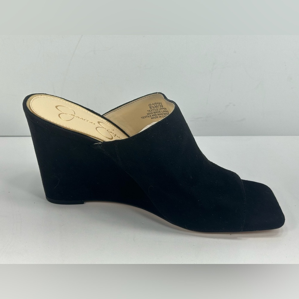 NWOB - Jessica Simpson Aishia 2 Slip-On Jet Black Micro Faux Suede Wedge…